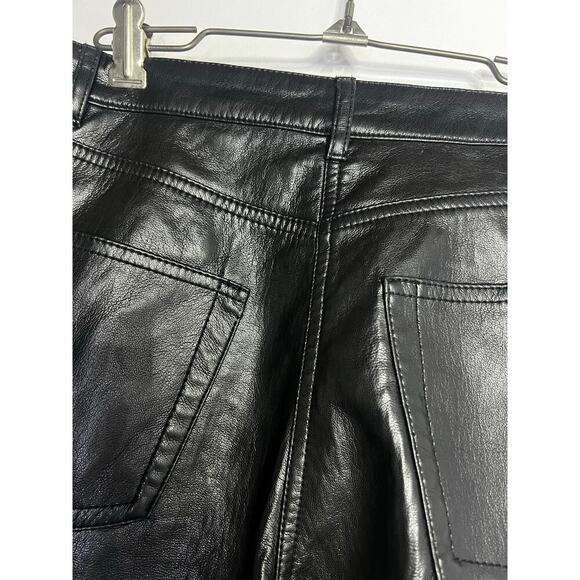 Wilfred The Melina black faux vegan leather high-rise straight-leg pants. Size 2 - Picture 6 of 7